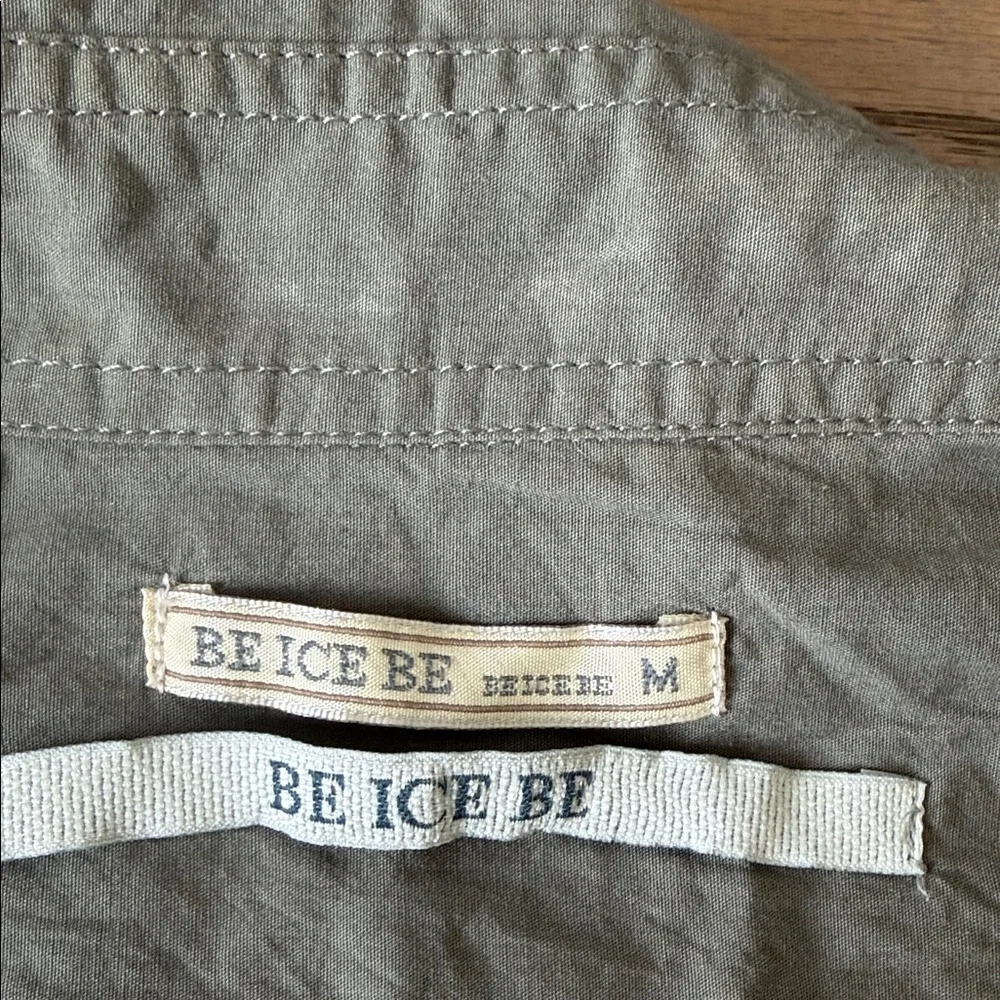 Unisex Military Style Olive Button Down Shirt - Picture 5 of 7